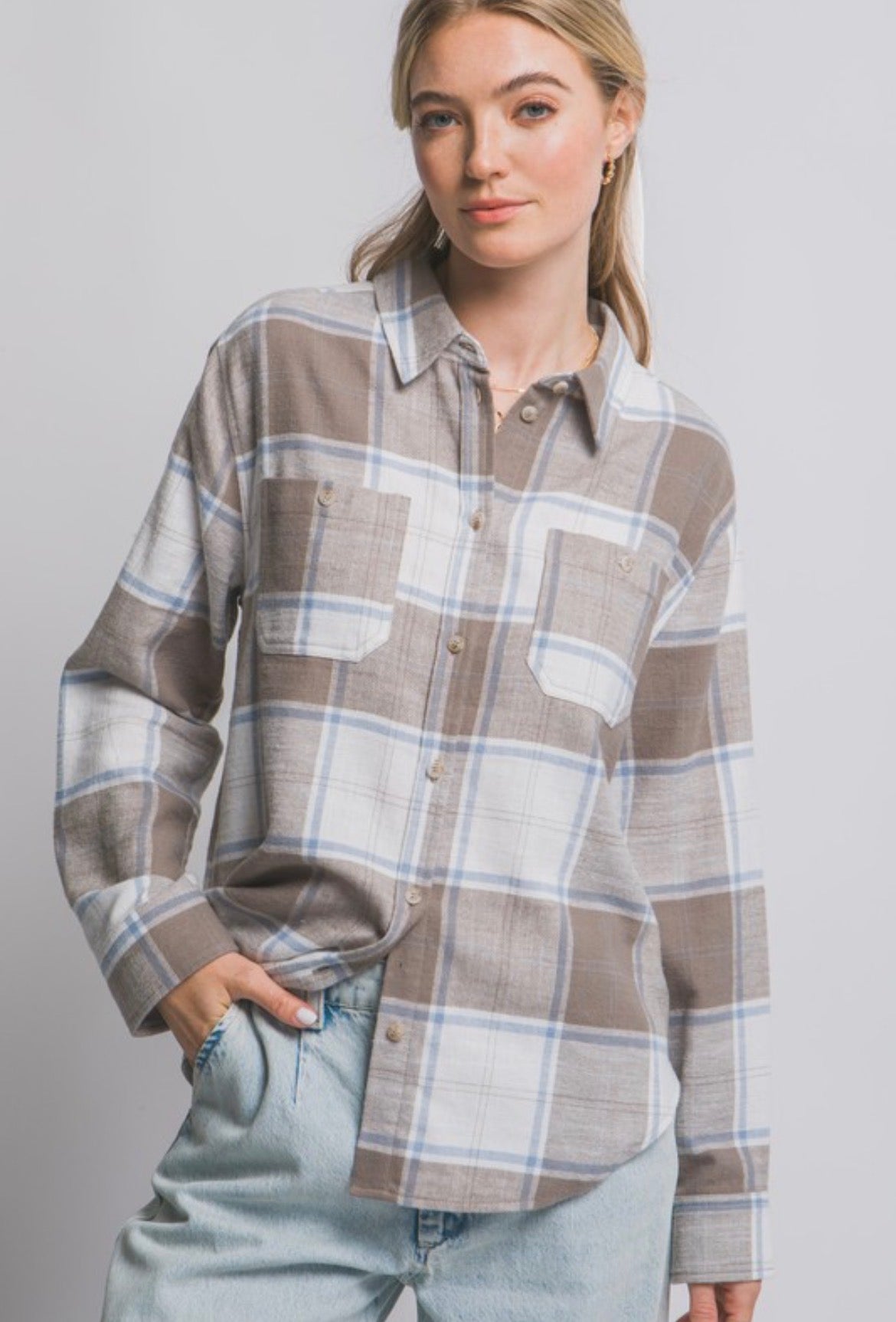 Truffle plaid flannel