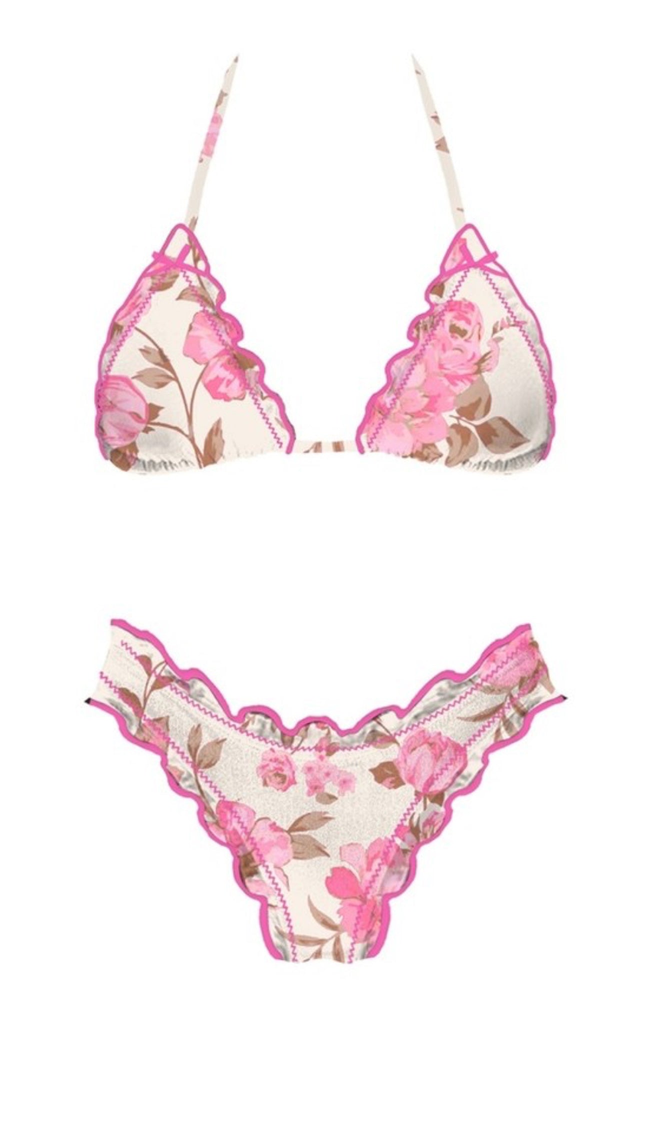 Luxe pink floral swimsuit
