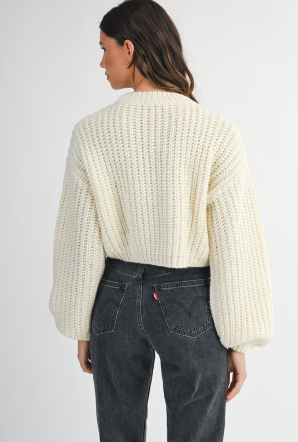 White knitted sweater