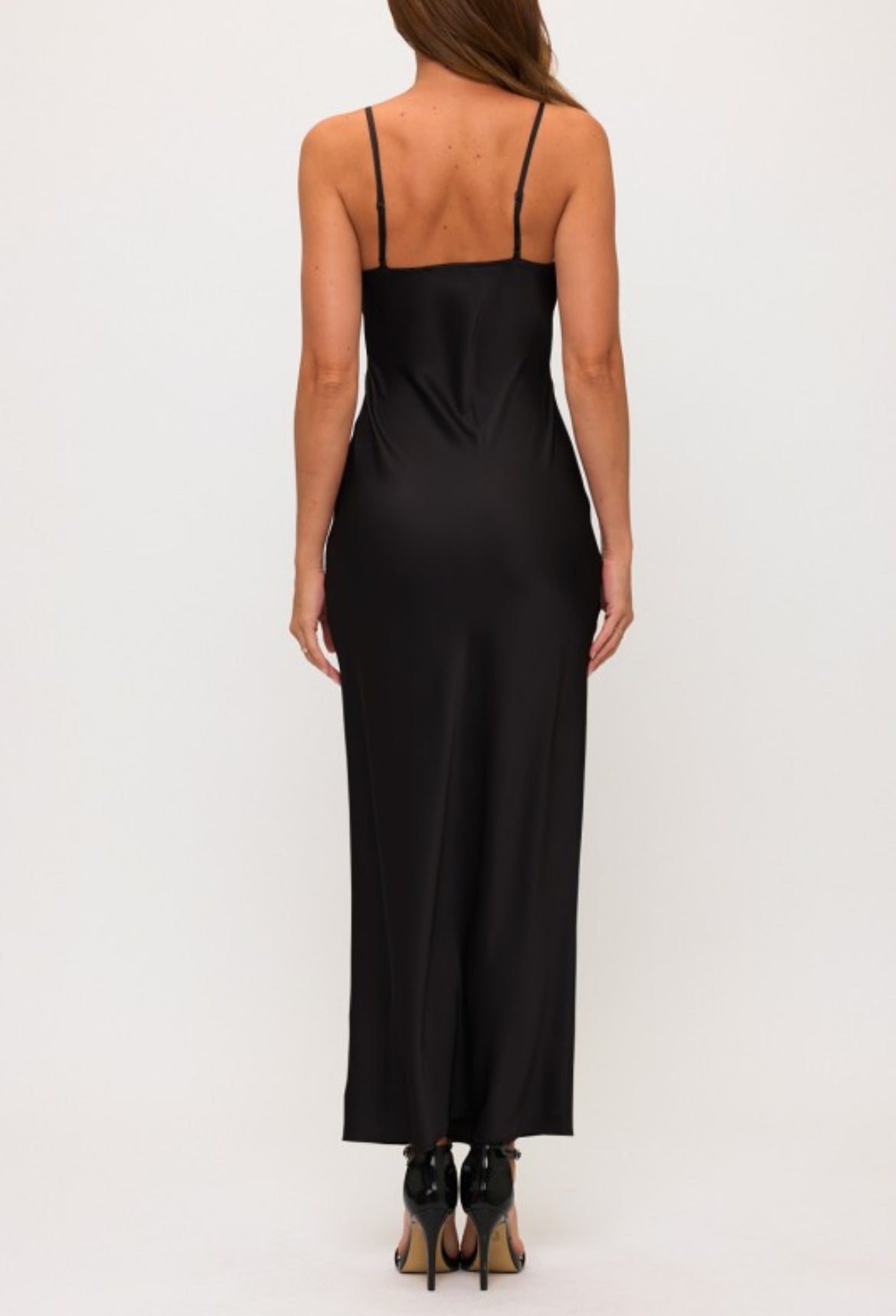 Black satin dress