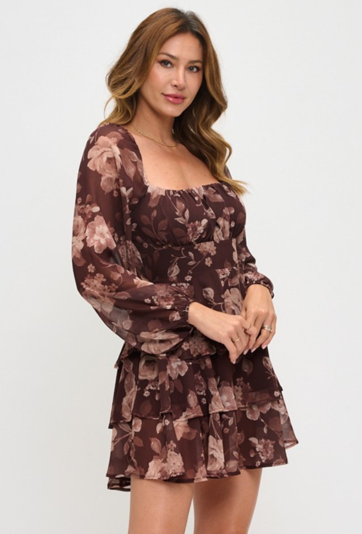 Brown floral long sleeve