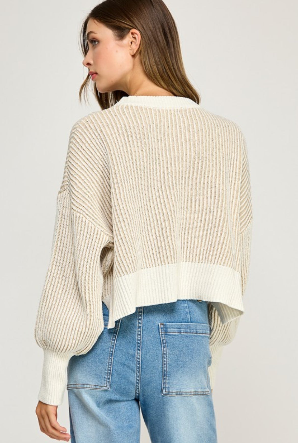 Beige ribbed sweater