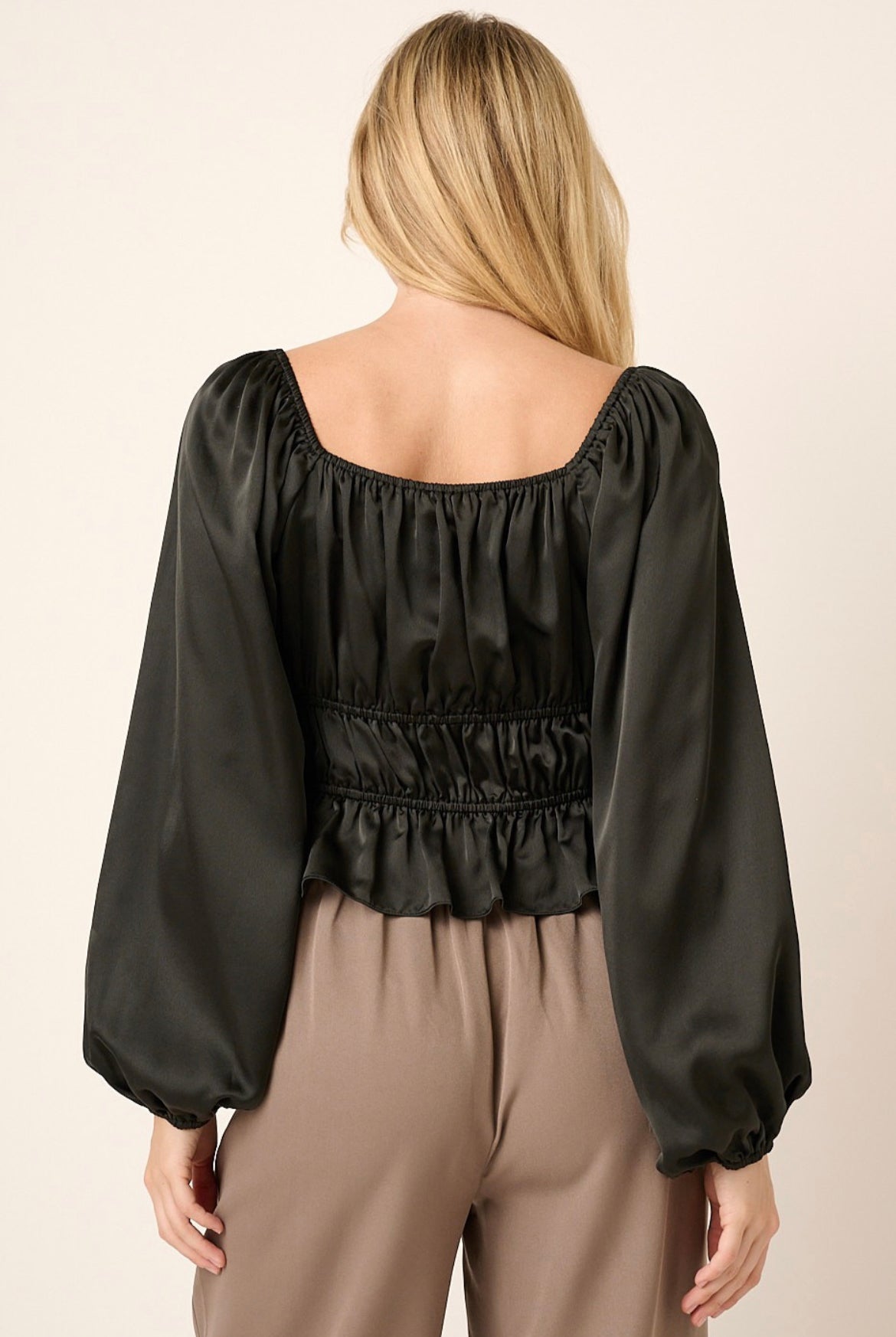 Satin black blouse