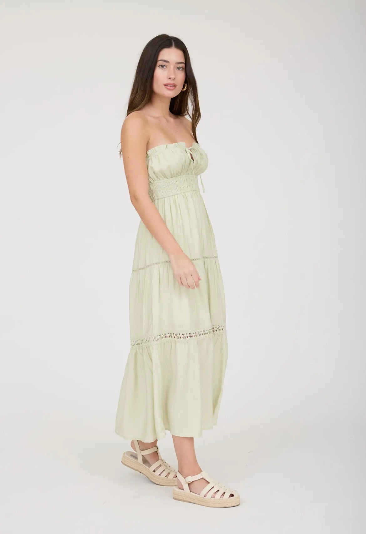 Strapless midi dress