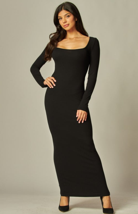 Kim long sleeve black dress