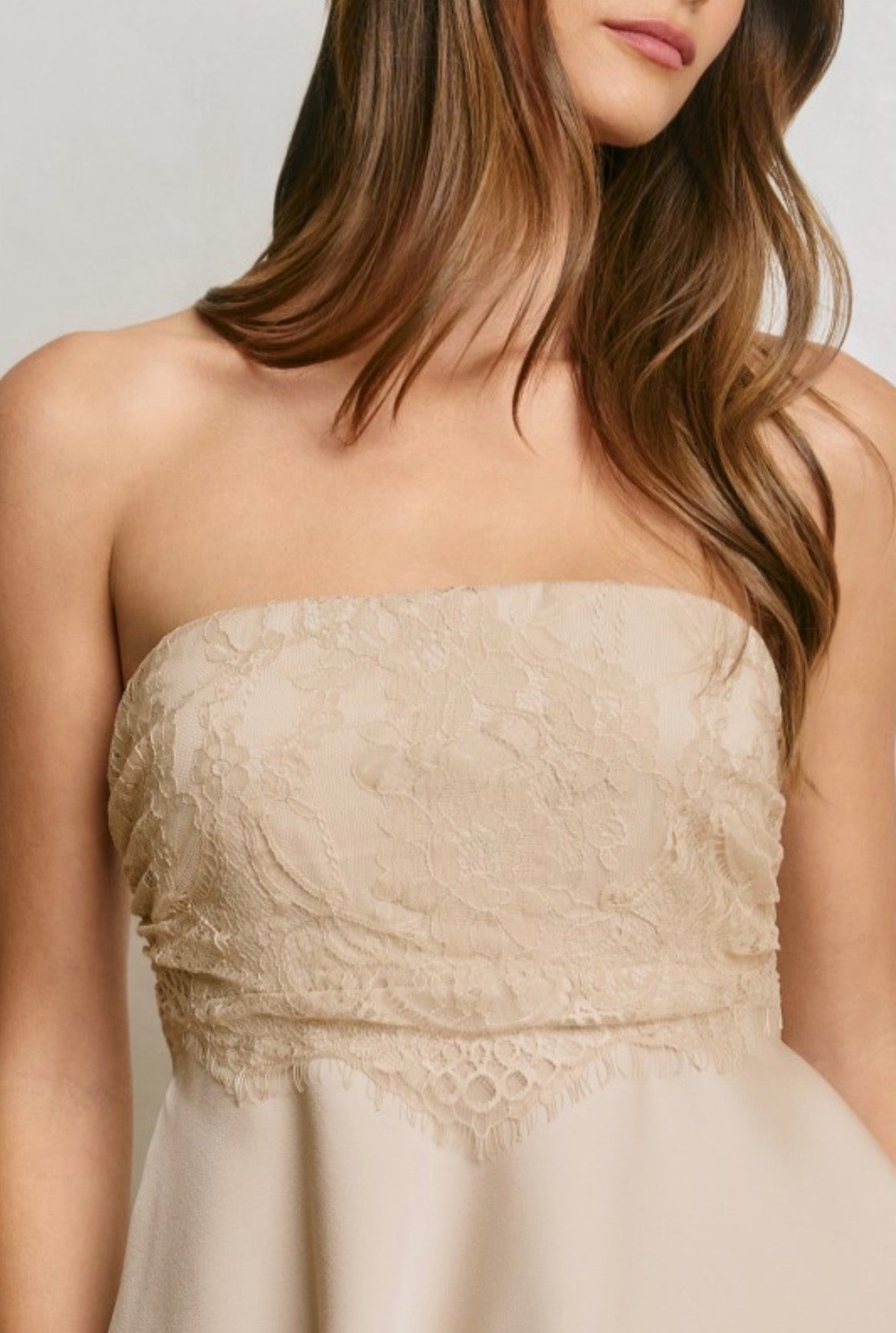 Beige satin top