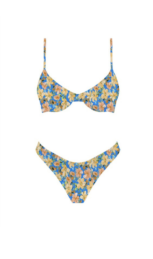 Luxe blue floral swimsuit