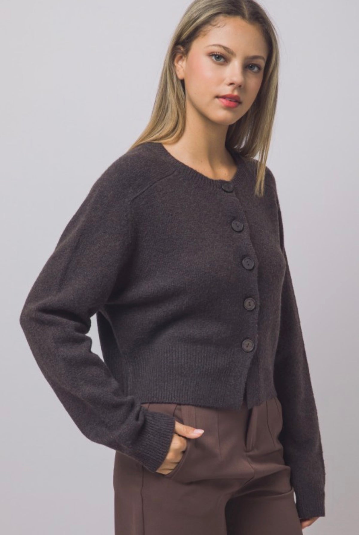 Brown cardigan
