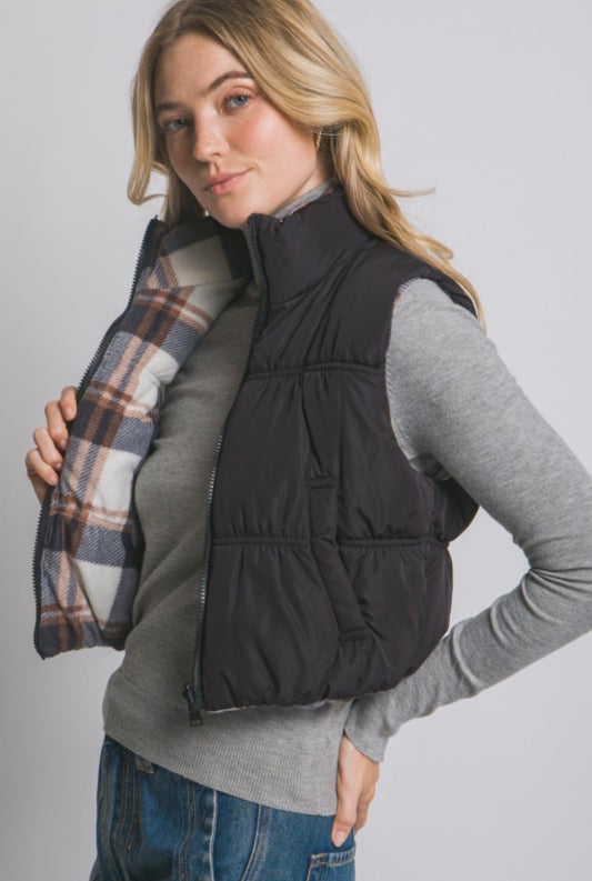 Black reversible vest