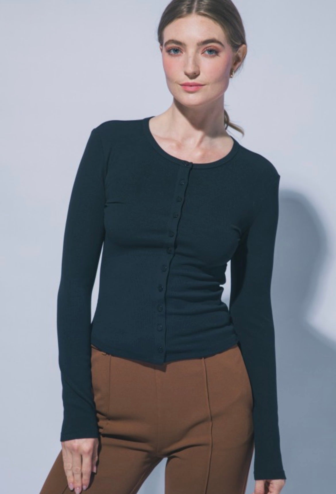Ribbed long sleeve shirt