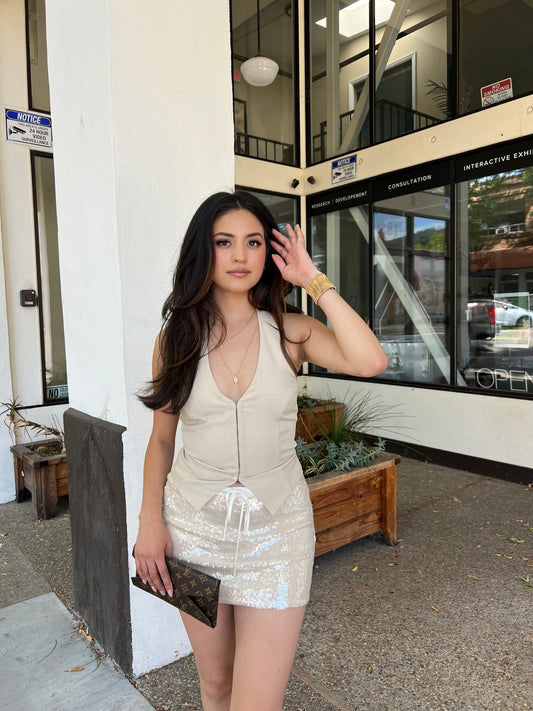 Modish sequin mini skirt