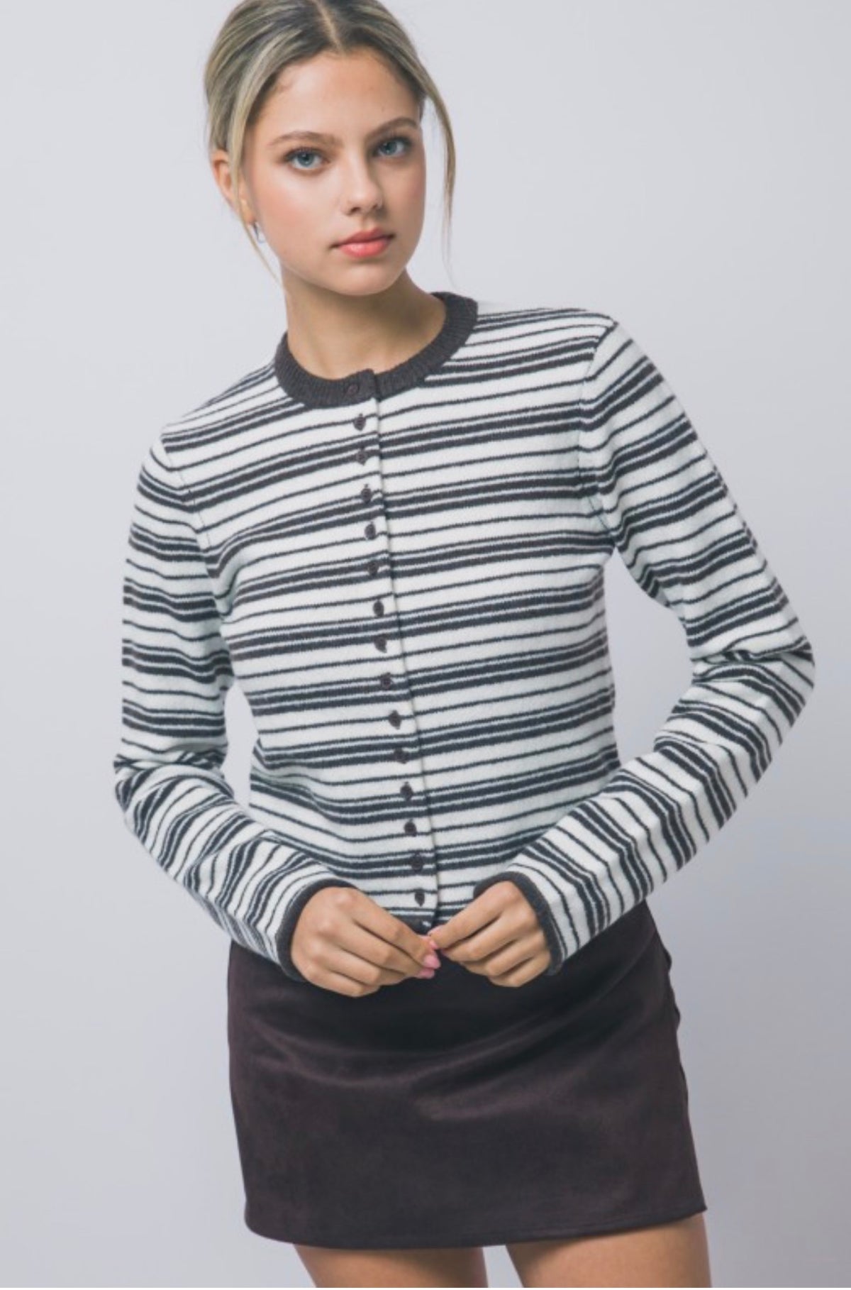 Striped brown cardigan