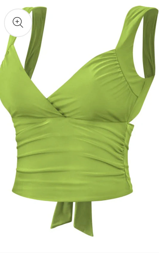 Modish open back tie top