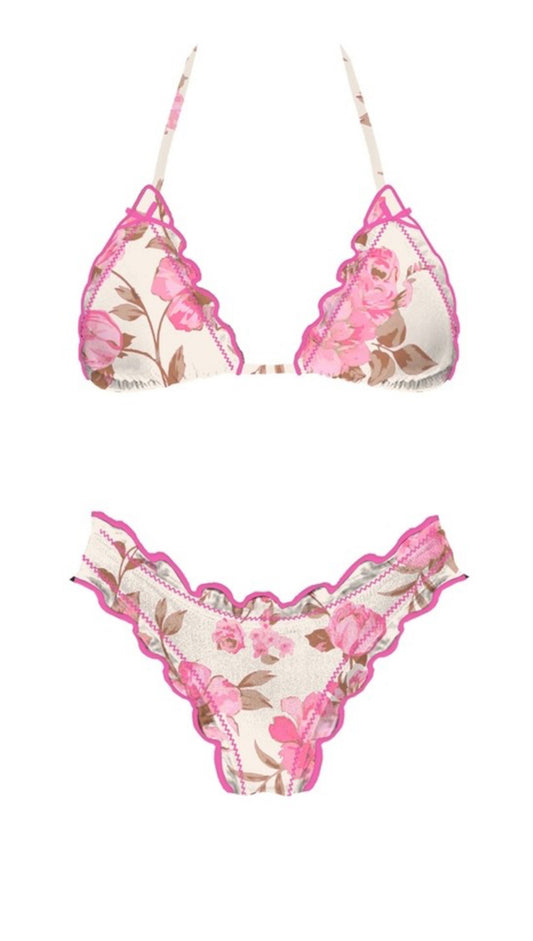 Luxe pink floral swimsuit