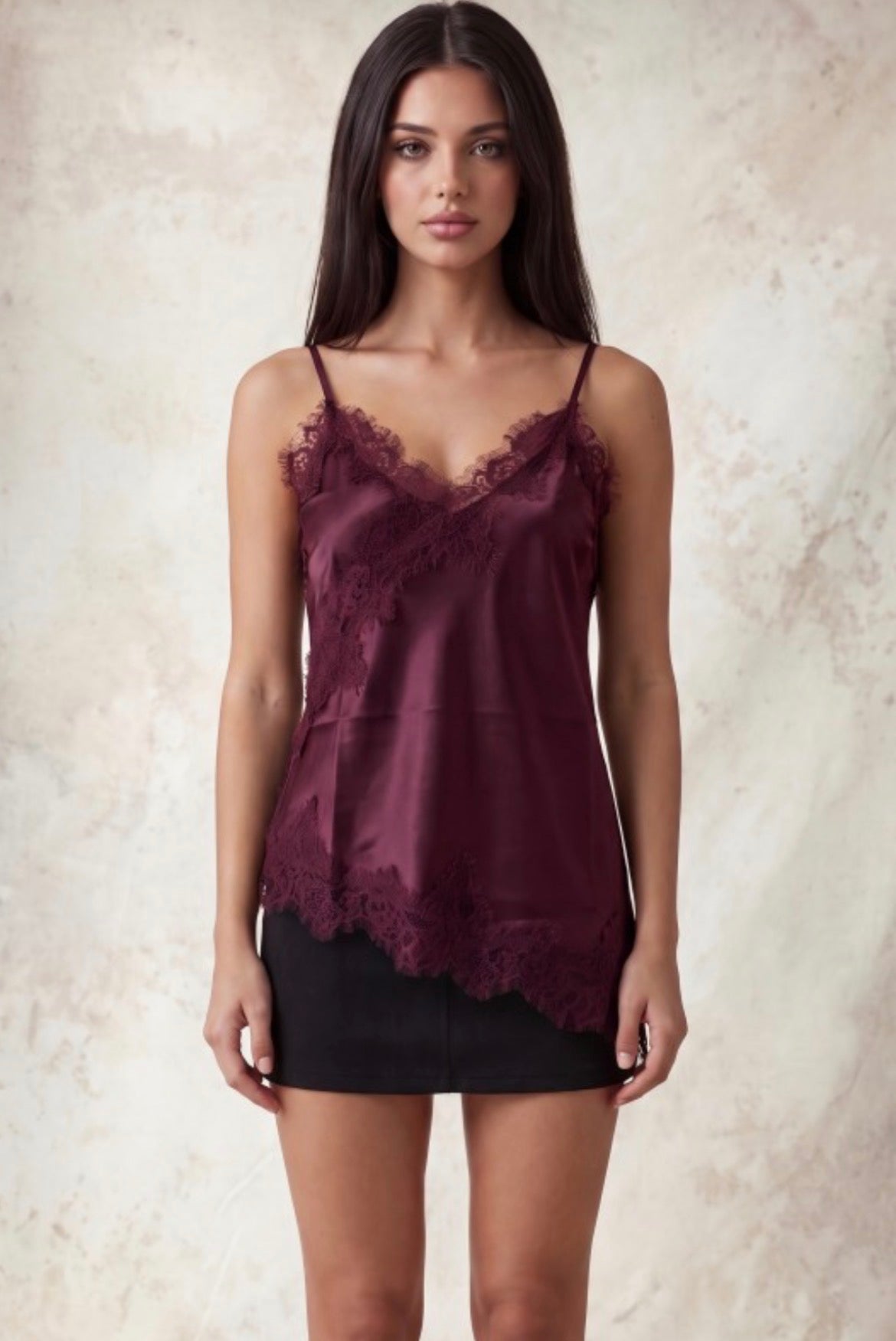 Burgundy lace top