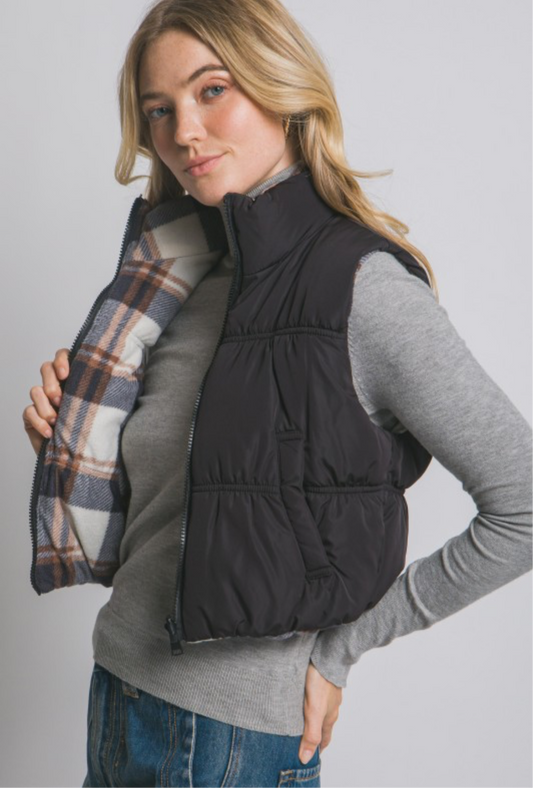 Black reversible vest