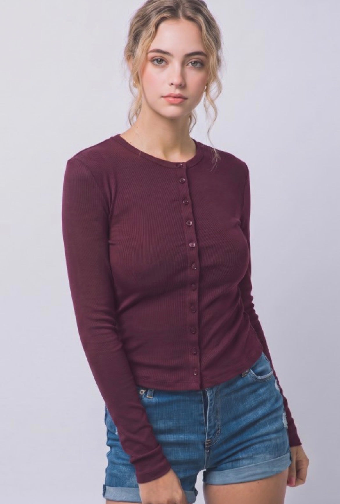 Ribbed long sleeve shirt