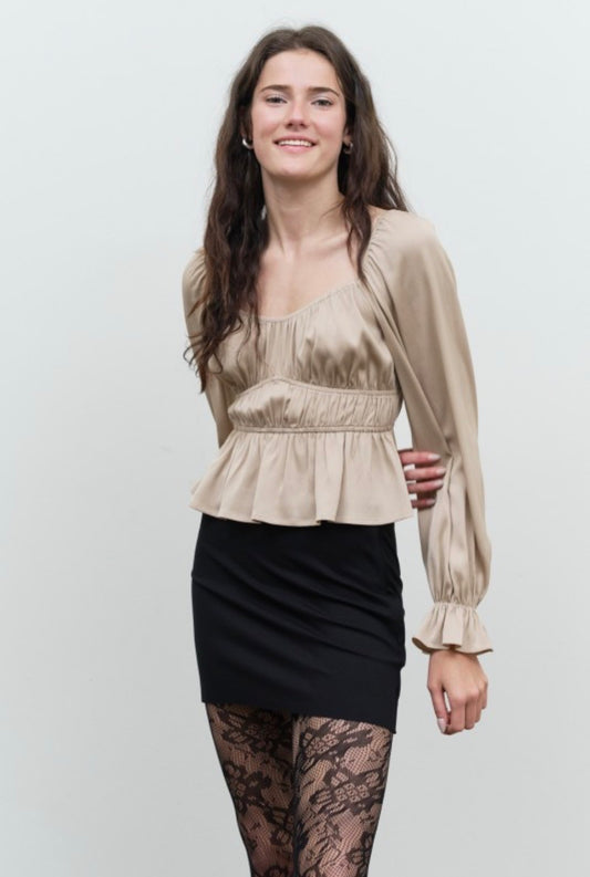 Champagne long sleeve top