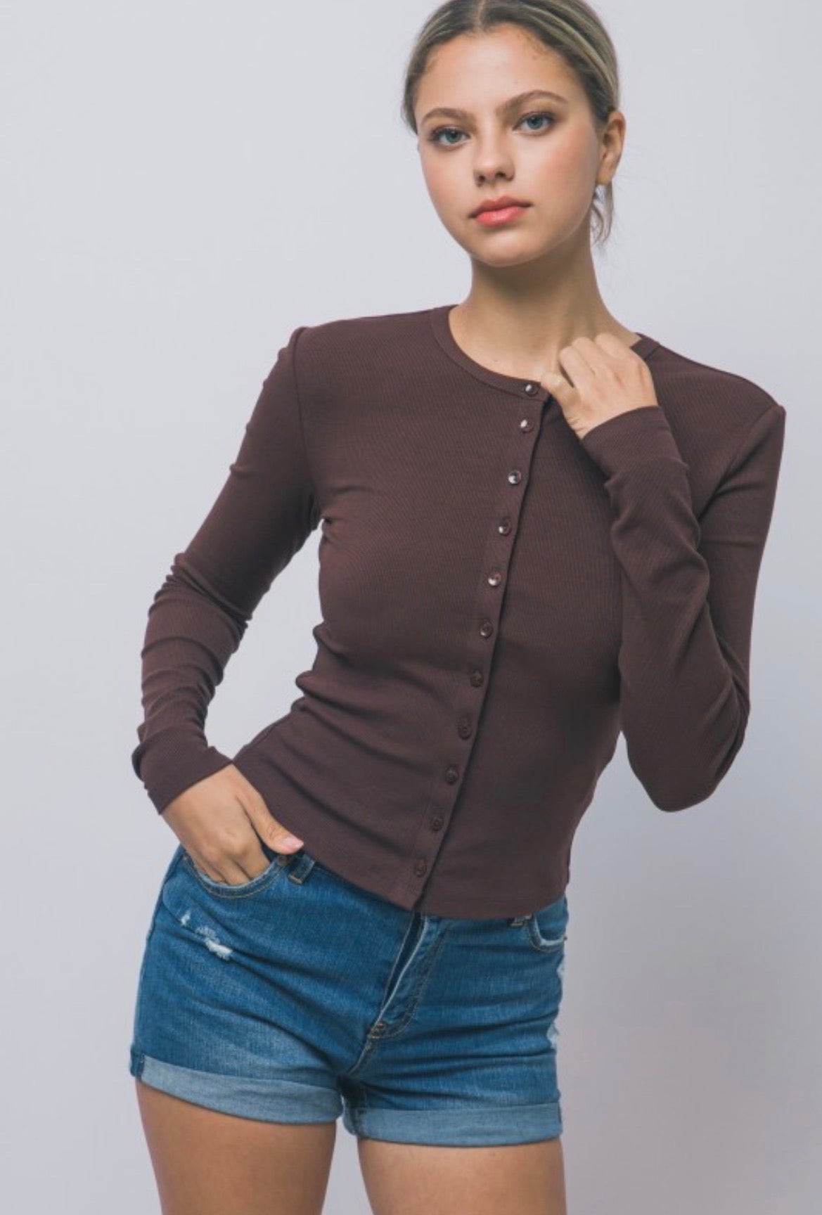 Ribbed long sleeve shirt