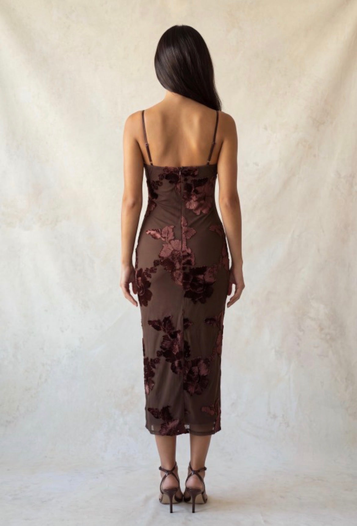 Brown floral dress