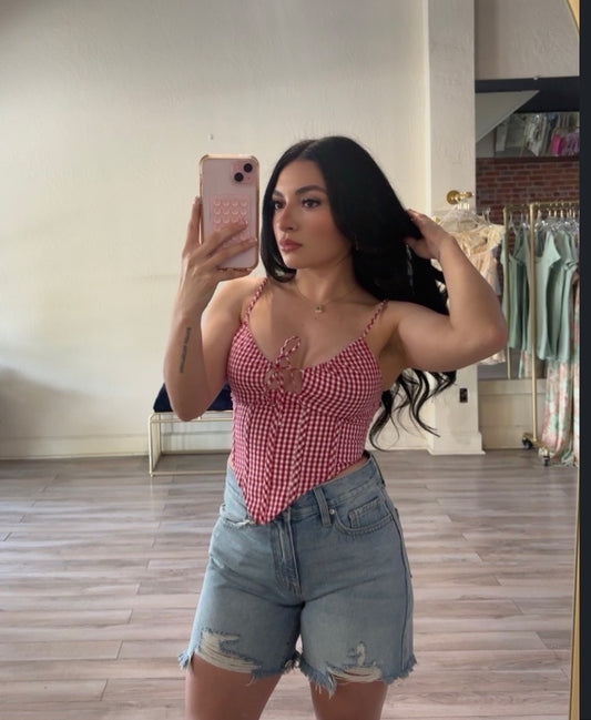 Modish checkered top