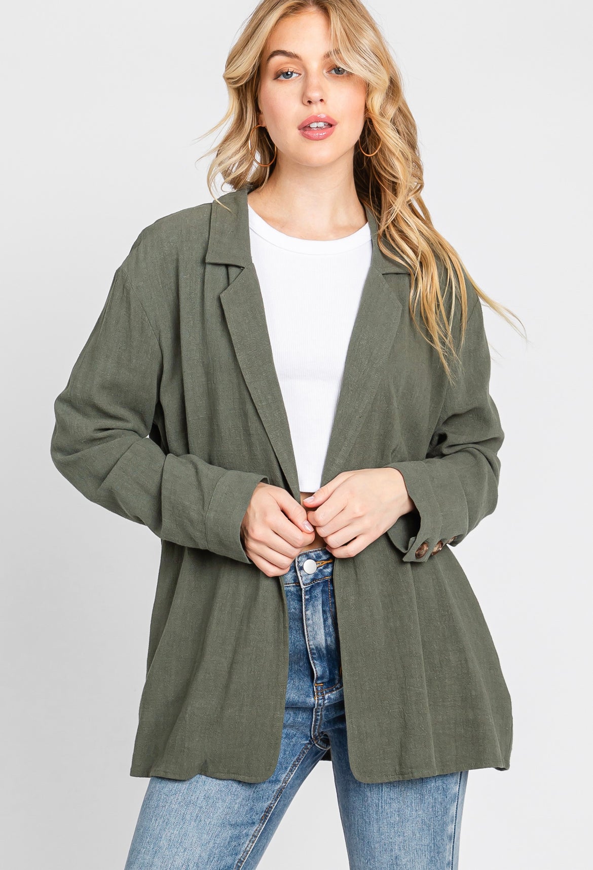 Olive relaxed blazer