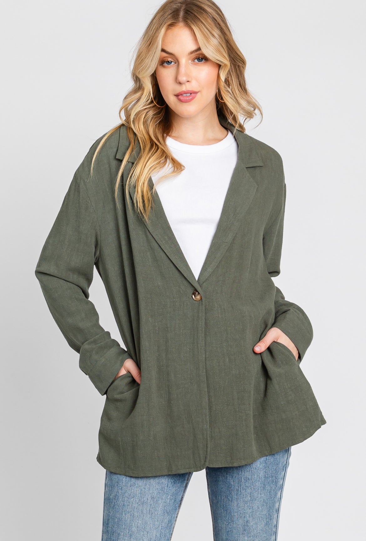 Olive relaxed blazer