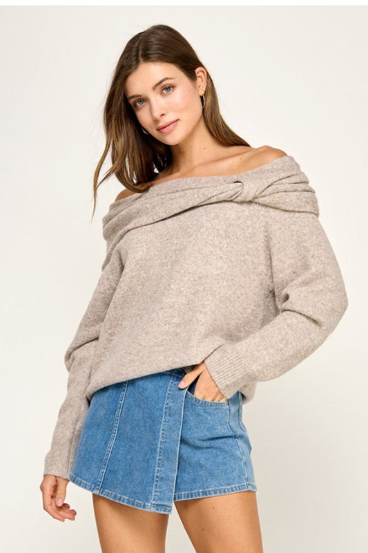 Knot off the shoulder top