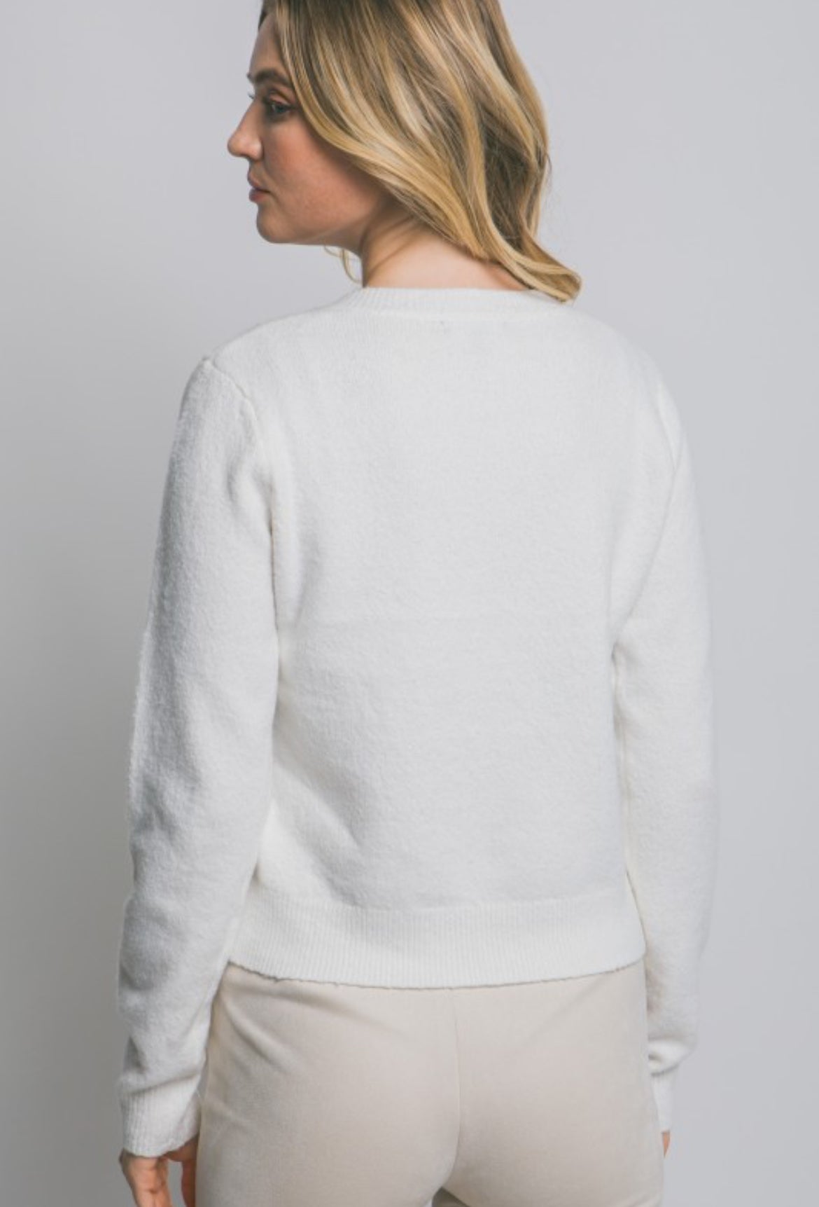 White button cardigan