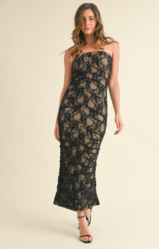 Lace strapless dress