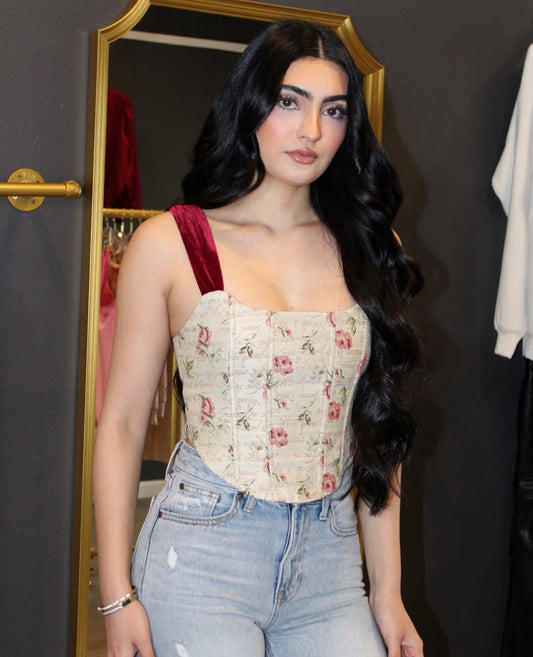 Modish jacquard corset top