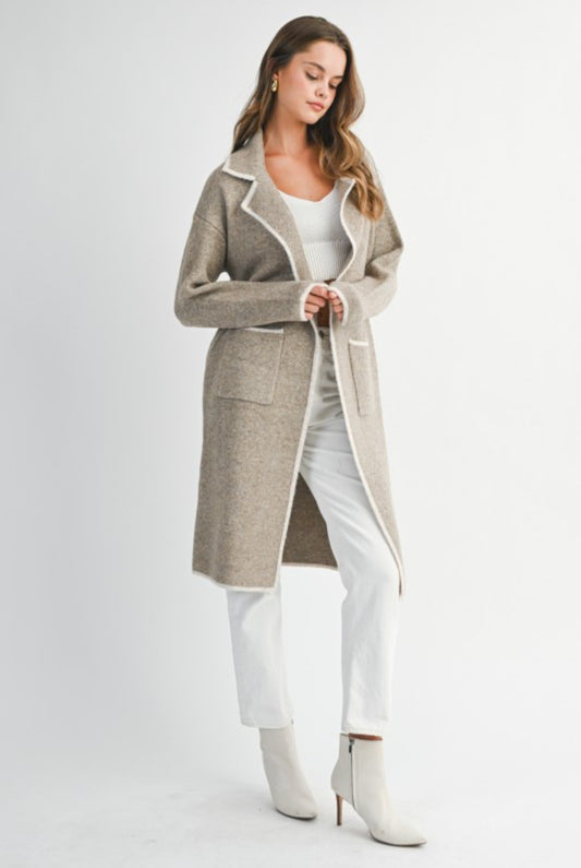 Knit open cardigan