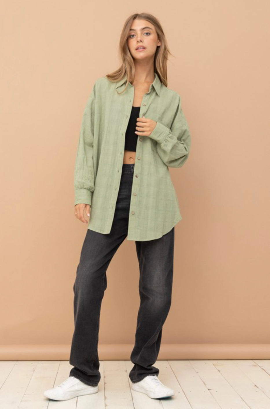 Oversized button up long sleeve